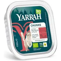 Yarrah Ekologiskt Chunks 16 x 100 g - Ekologisk kyckling & ekologiskt nötkött med ekologisk persilja & ekologisk timjan | Beställ online