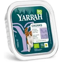 Yarrah Ekologiskt Chunks 16 x 100 g - Ekologisk kyckling & ekologisk kalkon med ekologisk aloe vera | Favorit