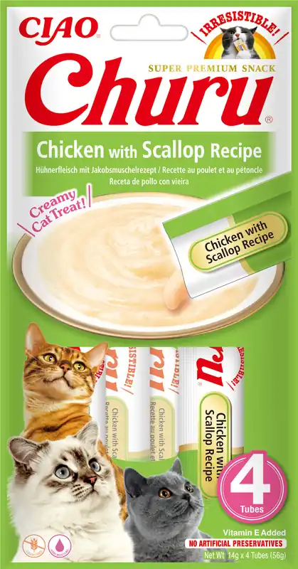 Cat Creamy Chicken with Scallop 4x14g - Begränsat lager