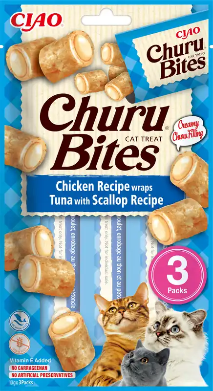 Rea - Cat Bites Chicken wraps Tuna with Scallop 3x10g