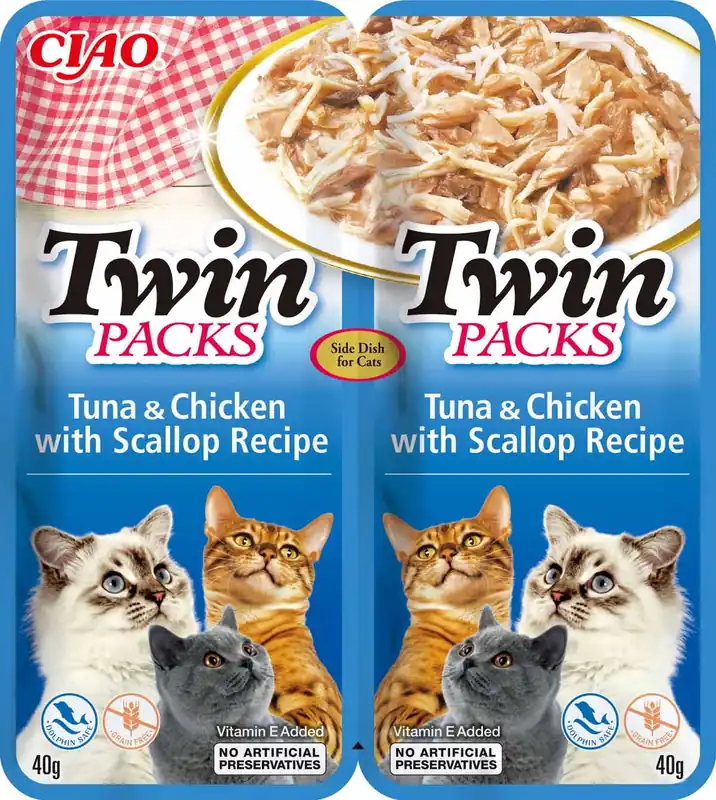 Twin Packs Tuna/Chicken In Scallop Broth 2 x 40 g - Extra rabatt