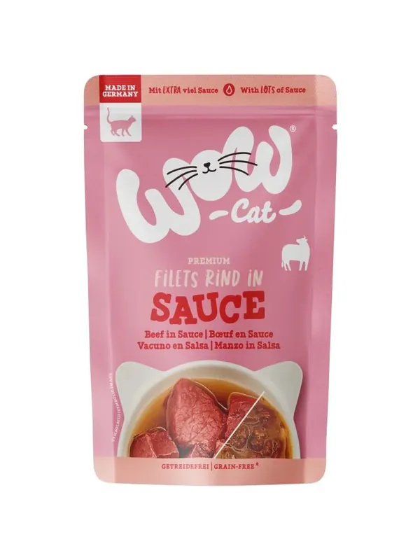 WOW Cat i sås 8 x 85 g - Nötkött - Nyinkommet