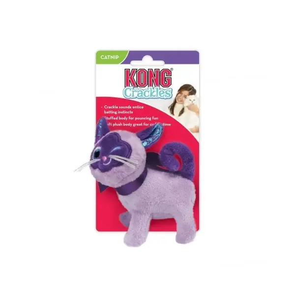 KONG Leksak Crackles Winkz Cat Lila 10cm - Nyinkommet