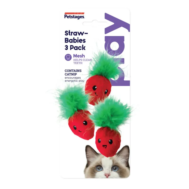 Nyligen lanserat - Petstages Cat Toy Strawbabies