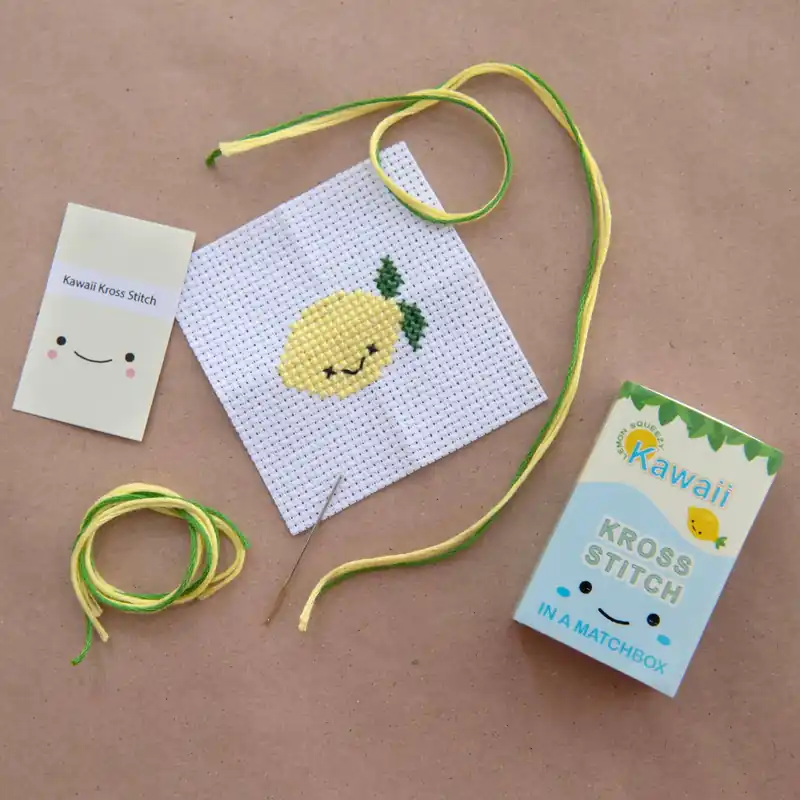 Kawaii Lemon Mini Cross Stitch Kit In A Matchbox | Endast denna vecka