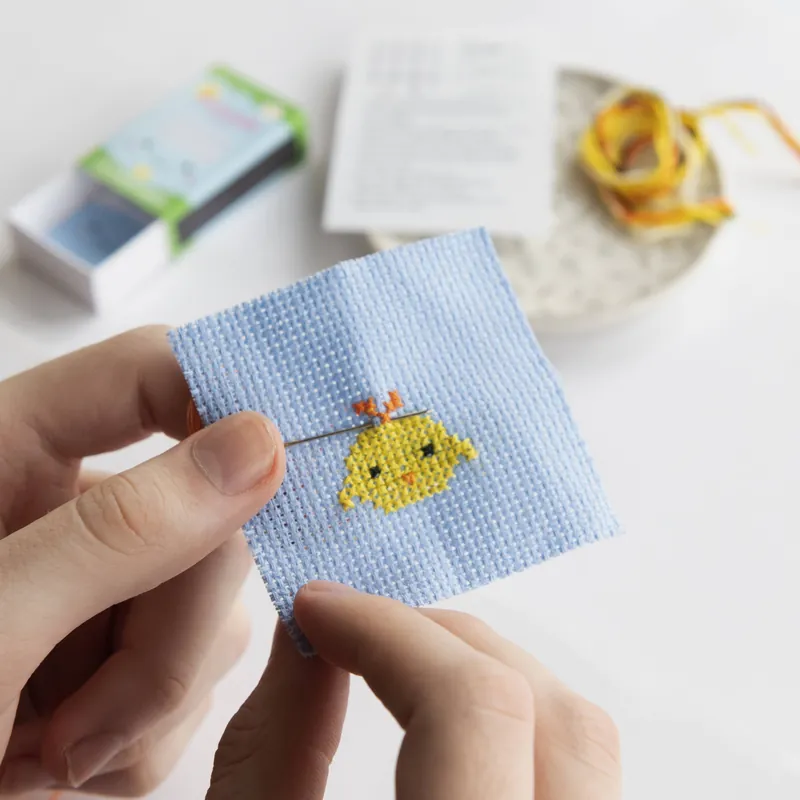 Kawaii Chick Mini Cross Stitch Kit In A Matchbox - I lager
