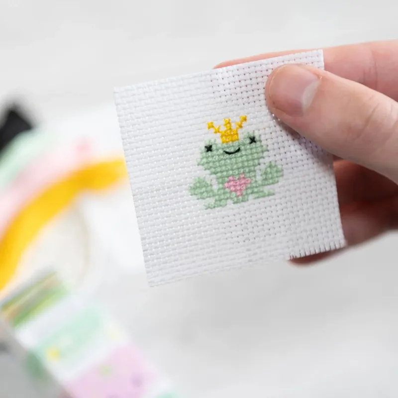 Kawaii Frog Prince Mini Cross Stitch Kit - Specialerbjudande