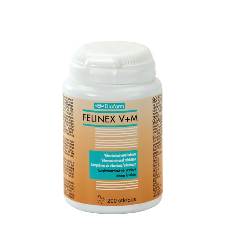 Specialerbjudande | Diafarm Felinex V+M Mild kompletteringsfoder katt vitamintabletter