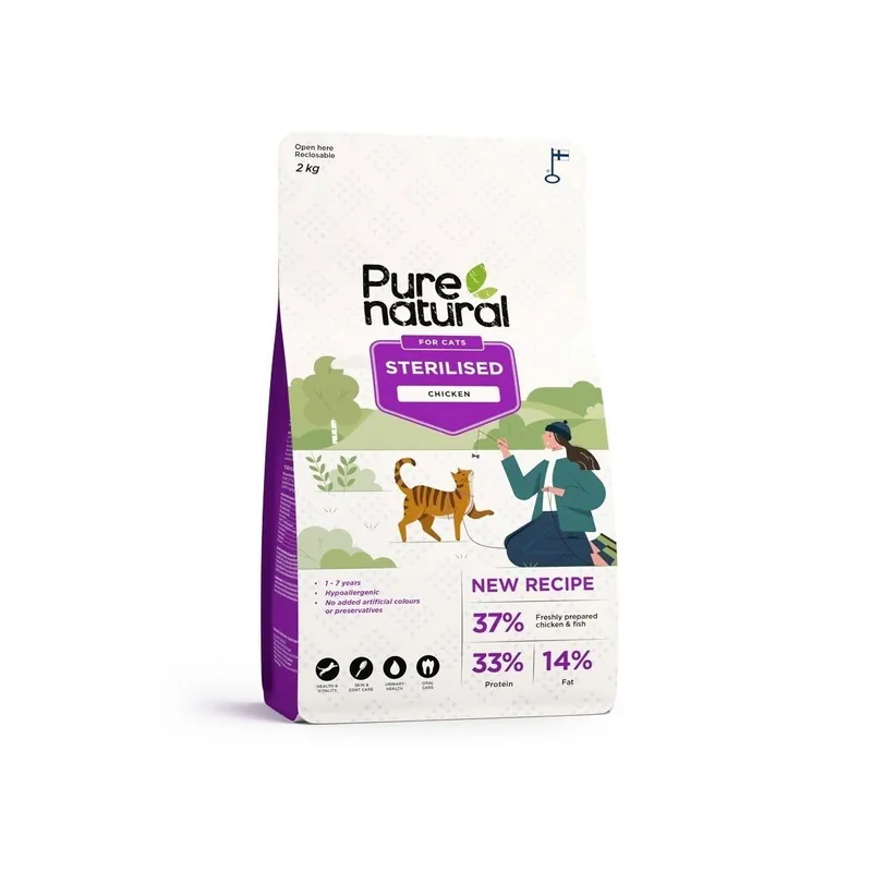 Purenatural Cat Adult Sterilised Chicken Torrfoder till Katt - Kundernas favorit