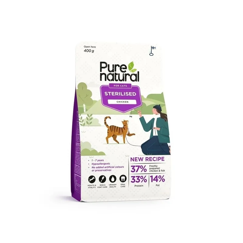 Skynda dig | Purenatural Cat Adult Sterilised Chicken Torrfoder till Katt