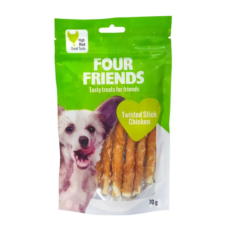 FourFriends Dog Twisted Stick Chicken 12,5 cm - Handla säkert
