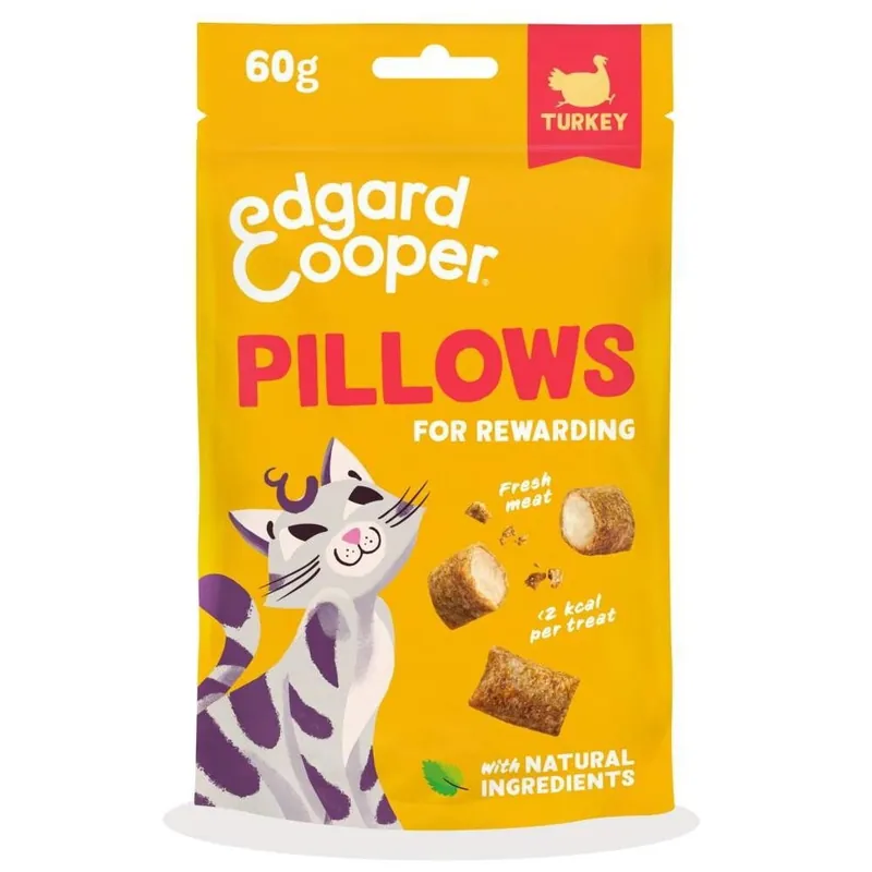 Nytt i sortimentet - Edgard&Cooper Pillows Kattgodis Kalkon & Kyckling 60 g