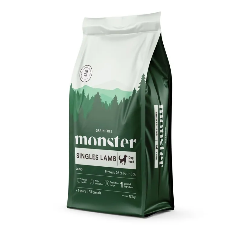 Lågt pris - Monster Dog Adult All Breeds Grain Free Singles Lamb