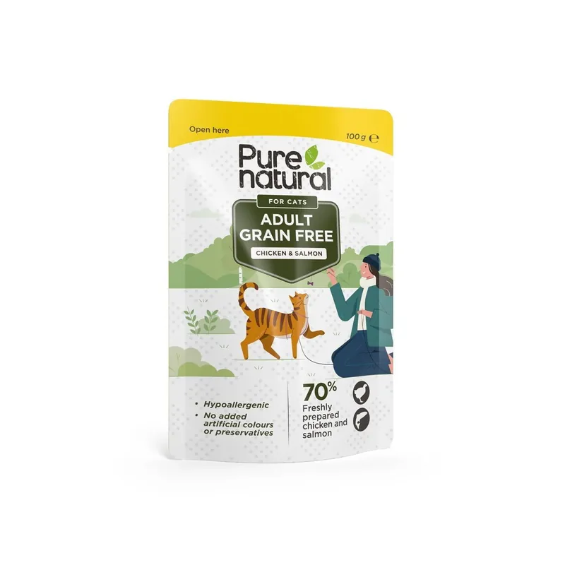 Purenatural Cat Adult Chicken & Salmon Våtfoder till Katt | Expressleverans