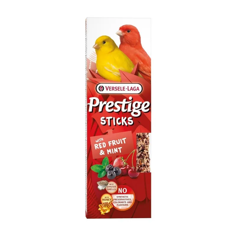 Riktigt fynd - Versele-Laga Prestige Sticks Canaries Röda Bär & Mynta 60 g