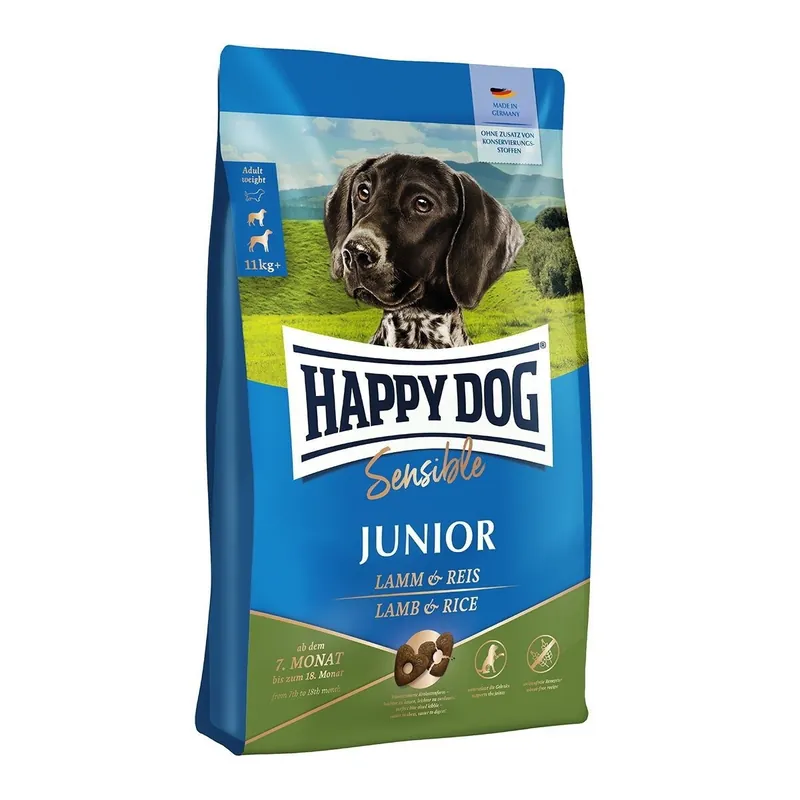 Toppkvalitet - Happy Dog Sensible Junior Lamb & Rice 10 kg