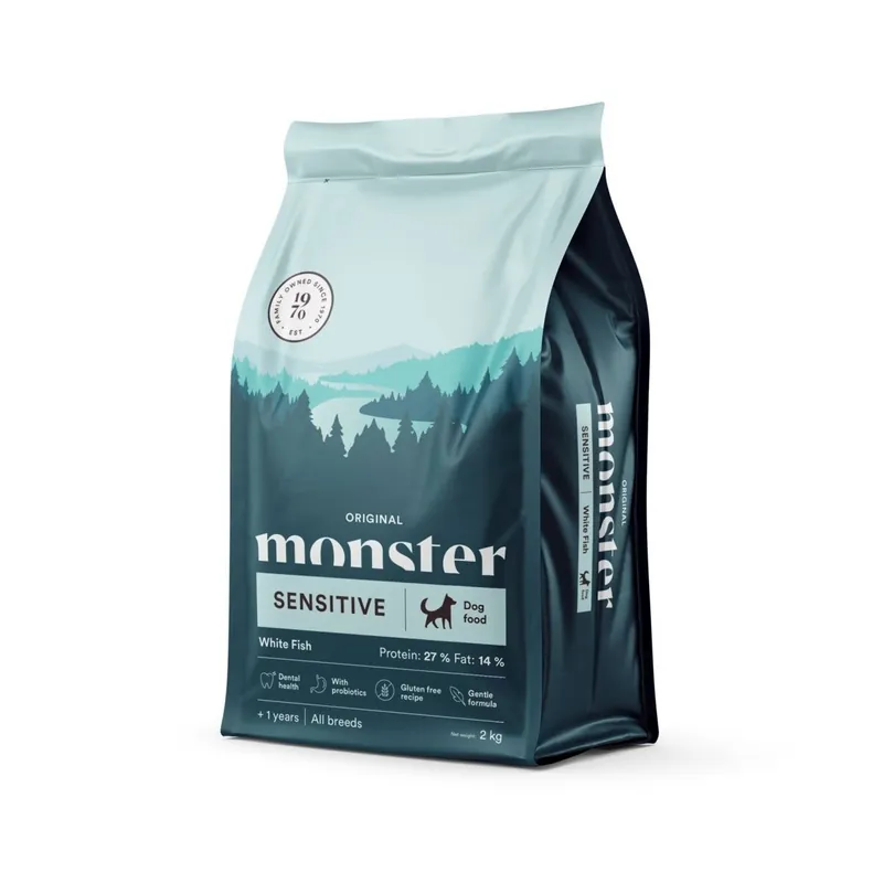 Monster Dog Adult All Breed Sensitive White Fish - Precis tillagt