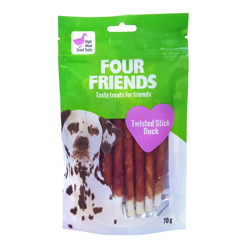 FourFriends Dog Twisted Stick Duck 12,5 cm | Missa inte