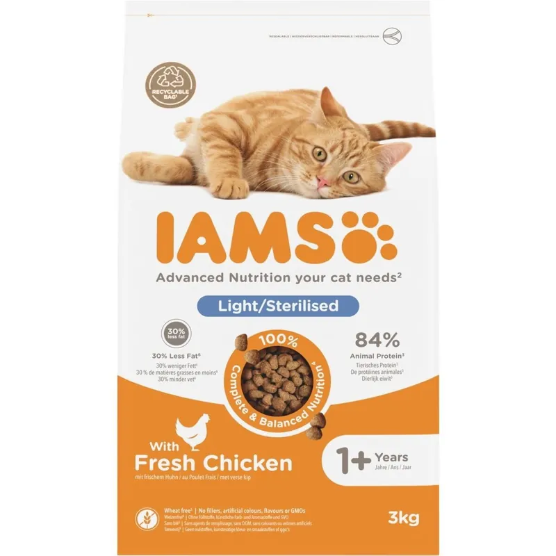 Enkel retur - Iams for Vitality Cat Adult Sterilised Chicken