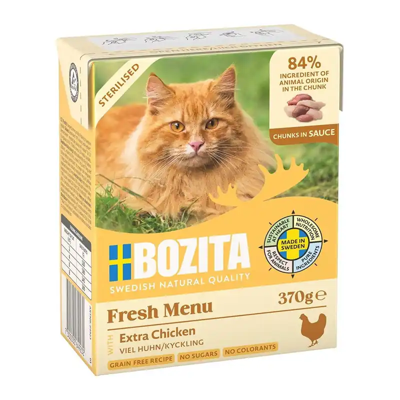Bozita Sterilised Extra Kyckling Bitar i sås 370 g | Kampanjpris