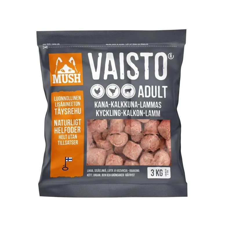 Mush Vaisto Kalkon-Kyckling-Lamm 3 kg | Bästa pris