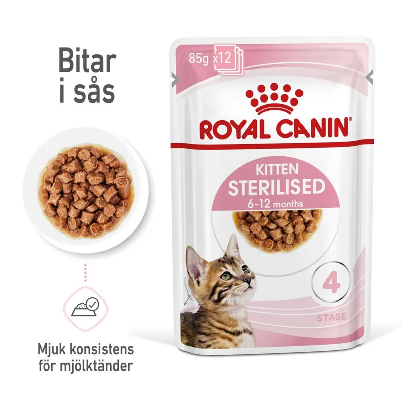 Smidig beställning | Royal Canin Kitten Sterilised Gravy 12x85 g