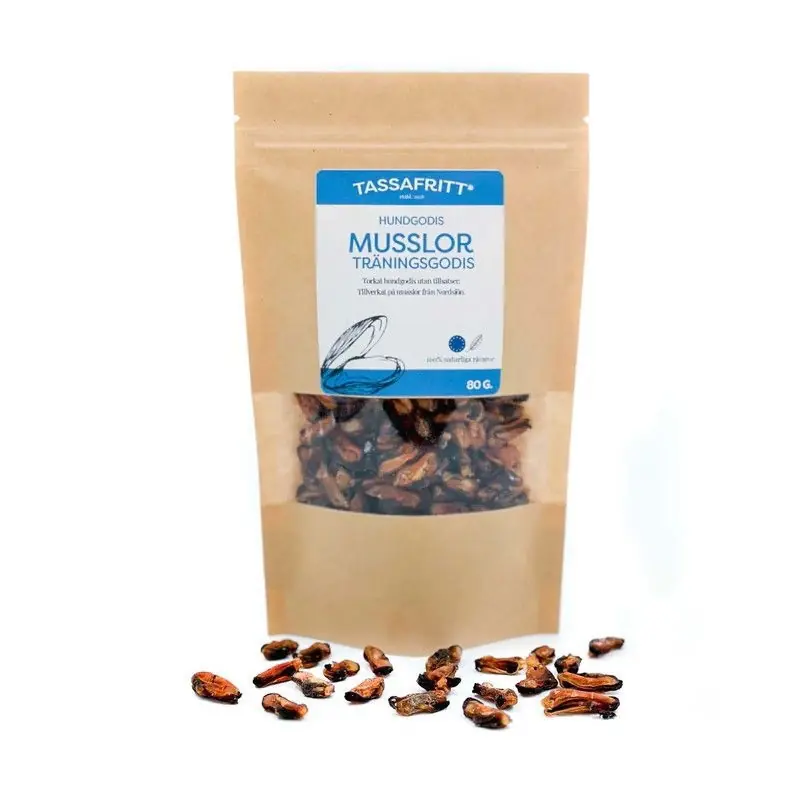 TassaFritt Träningsgodis Torkade Musslor 80 g | Toppkvalitet