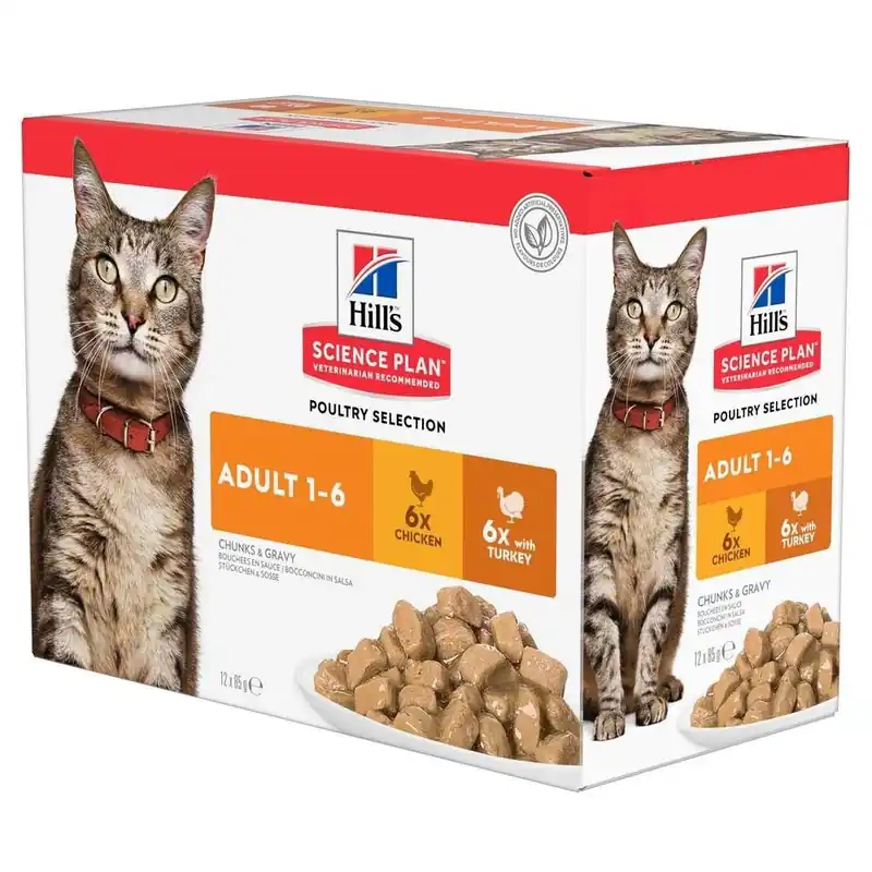 Skaffa nu - Hills Science Plan Cat Adult Chicken & Turkey 12x85 g