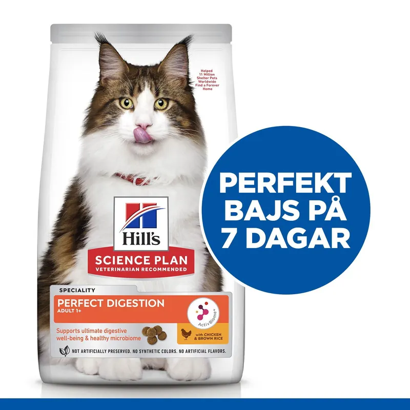 Köp direkt | Hills Science Plan Cat Adult 1+ Perfect Digestion Chicken & Brown Rice