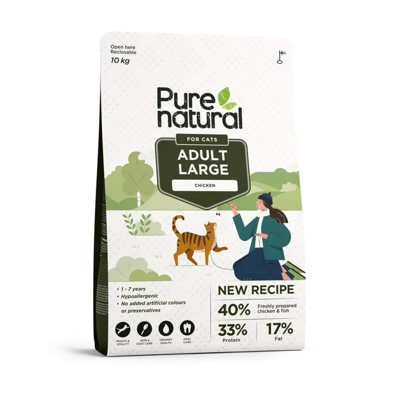 Skynda dig - Purenatural Cat Adult Large Chicken Spannmålsfritt Torrfoder till Hund