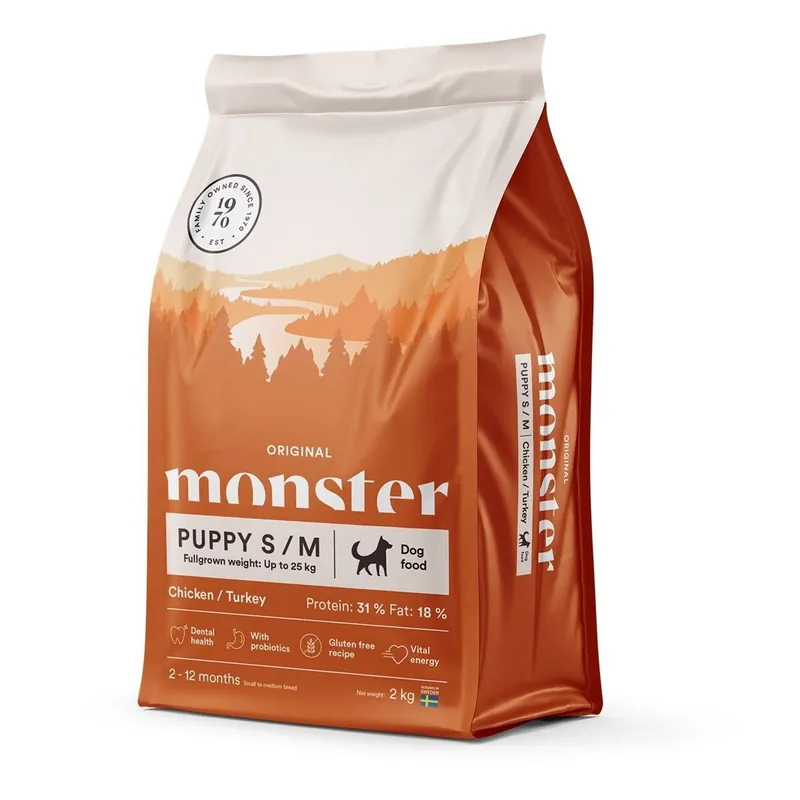 Monster Dog Puppy Small & Medium Chicken & Turkey | Skaffa nu