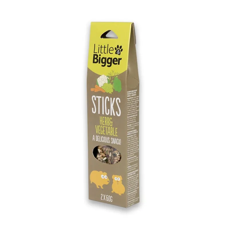 Little&Bigger Sticks Smådjur Örter & Grönsaker 2x60 g - Endast ett fåtal kvar