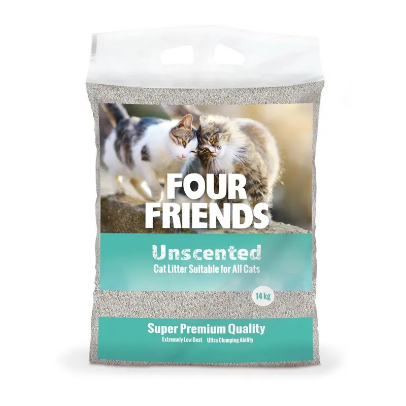 FourFriends Oparfymerad Kattsand 14 kg - Nytt hos oss