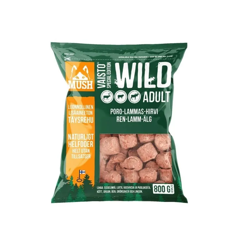 Mush Vaisto Wild Ren-Lamm-Älg Köttbullar - Finns tillgänglig