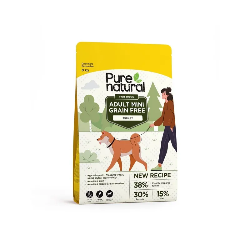 Purenatural Dog Grain Free Adult Mini Turkey Spannmålsfritt Torrfoder till Hund - Beställ nu