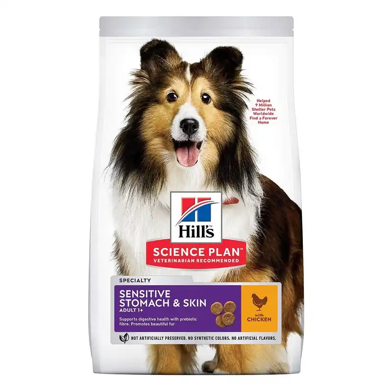 Köp direkt | Hills Science Plan Dog Adult Sensitive Stomach & Skin Medium Chicken