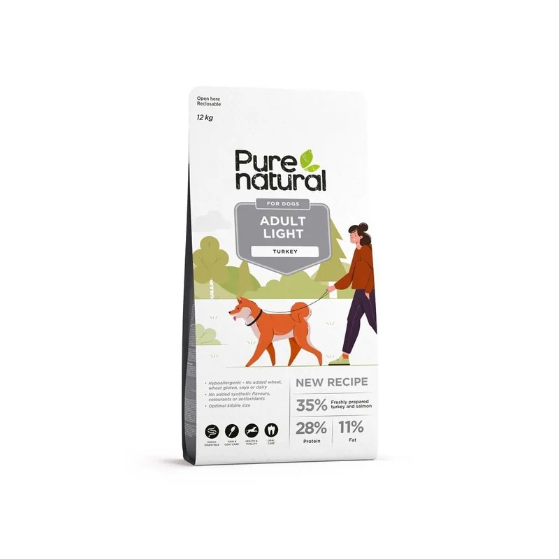 Purenatural Dog Adult Light Turkey Torrfoder till Hund | Nyligen lanserat
