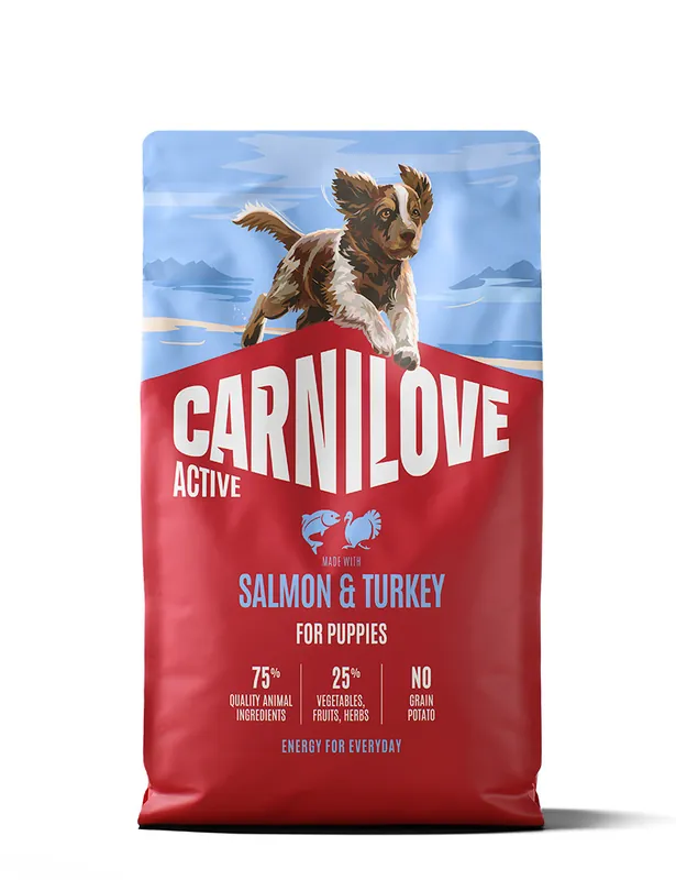 Salmon & Turkey Puppy Torrfoder för Valpar - 12 kg | Fyndpris