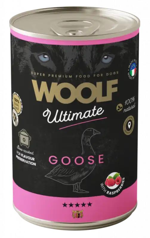 Goose and Raspberry Våtfoder för Hund - 6 x 400 g - Rabatt