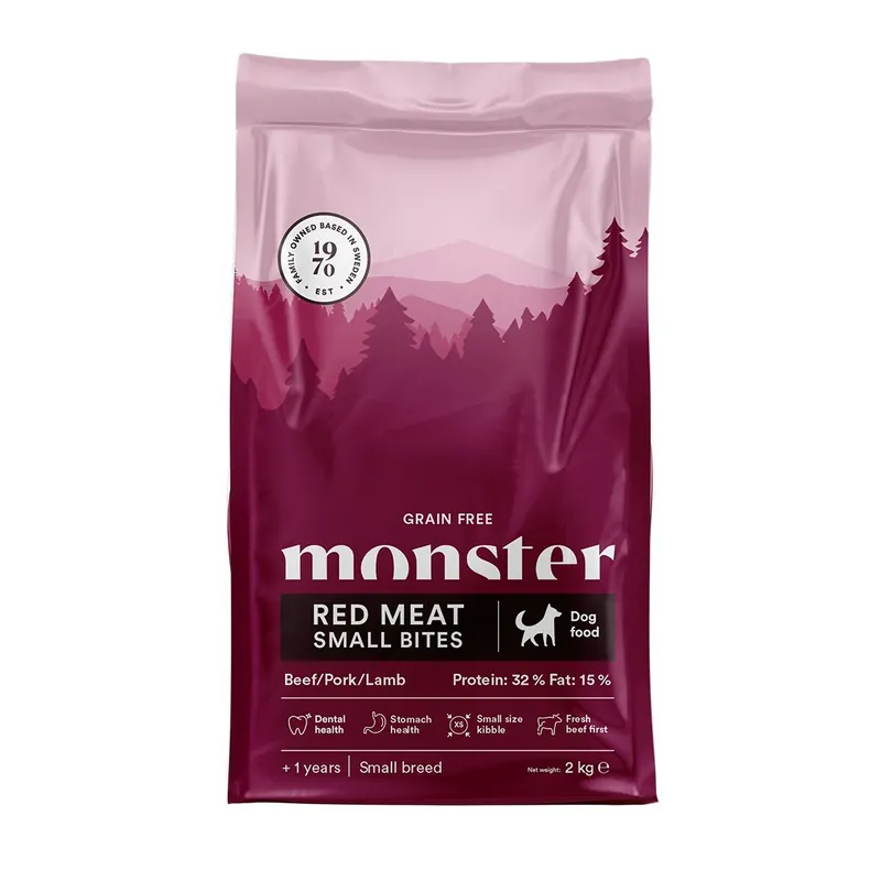 Monster Dog Grain Free Adult Red Meat Small Bites Torrfoder till Hund | Lågt pris