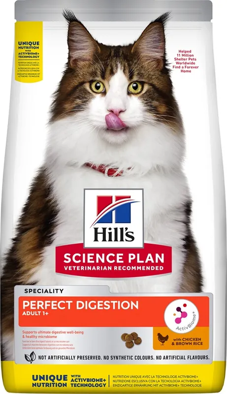 Hills Science Plan Feline Adult Perfect Digestion Chicken & Brown Rice 3 kg - Ta chansen