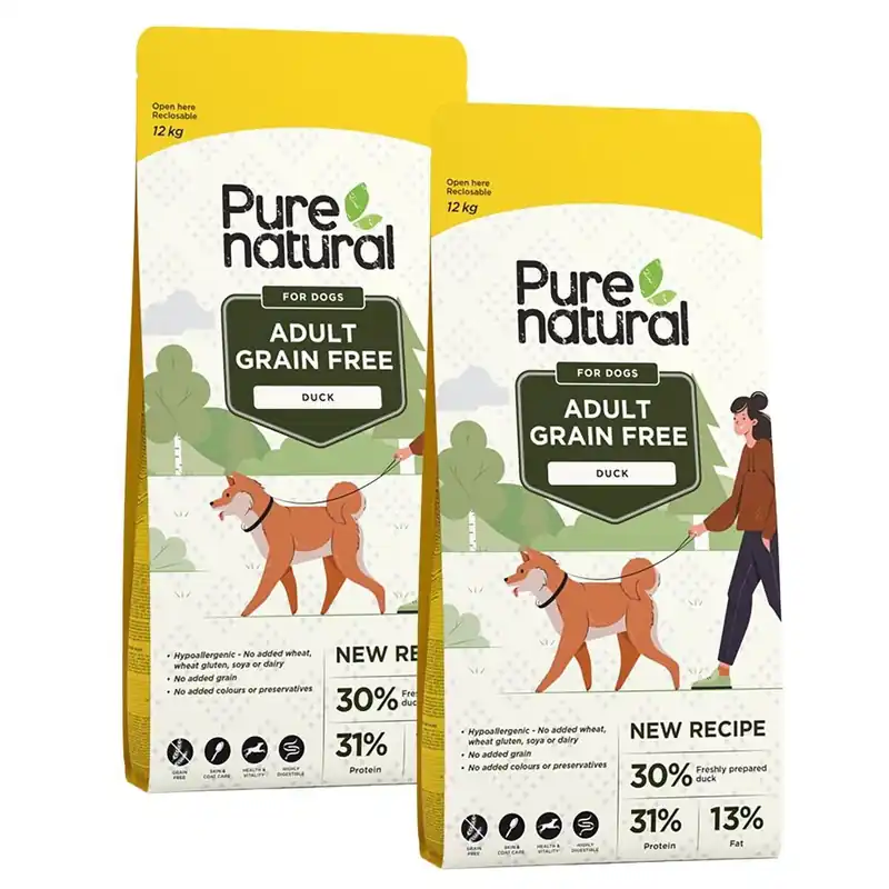 Purenatural Dog Adult Grain Free Duck 2 x 12 kg - Toppkvalitet