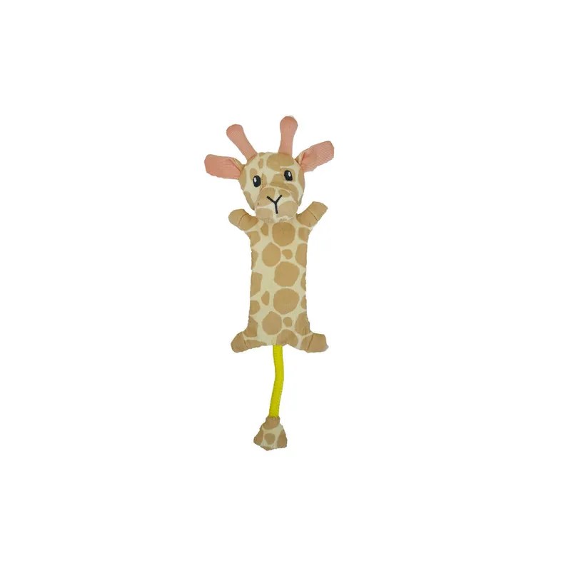 Bark-a-Boo Wild World Platt Giraff med Repsvans Mjukisdjur till Hund 32 cm | Nedsatt pris