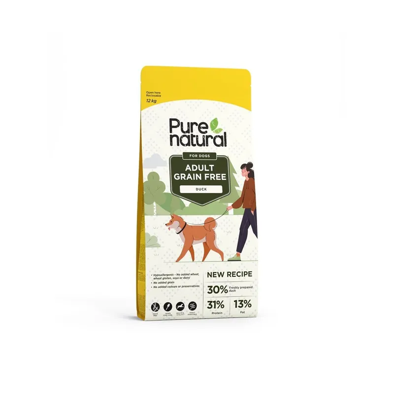 Purenatural Dog Adult Grain Free Duck Spannmålsfritt Torrfoder till Hund | Finns tillgänglig