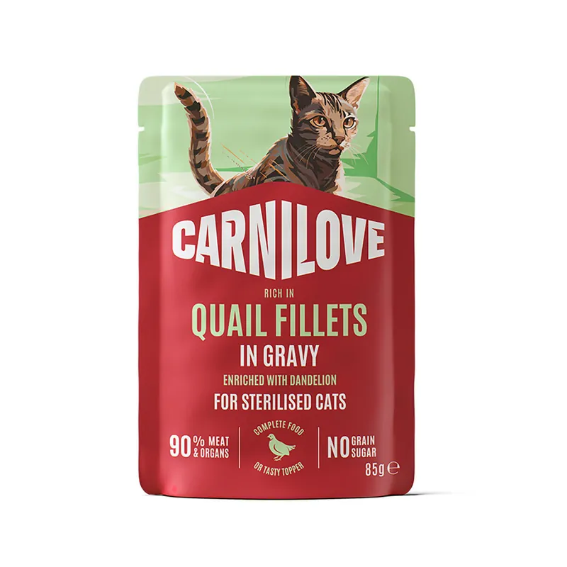 Nyhet hos oss - Carnilove Cat Adult Sterilized Quail with Dandelion Våtfoder till Katt 85 g