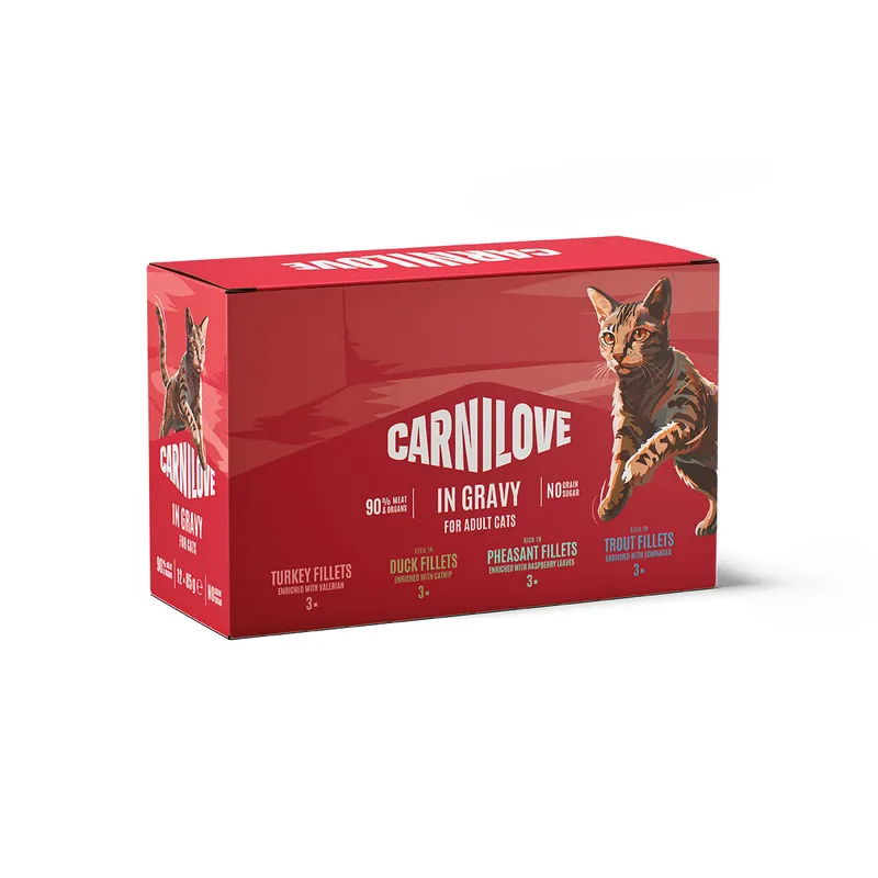 Direkt från tillverkaren - Carnilove Cat Adult Bitar i Sås Multipack Våtfoder till Katt 12 x 85 g