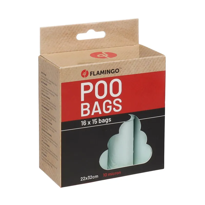 Nyinkommet - Flamingo Basic Hundbajspåsar Ljusgrön 16x15-pack