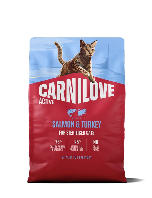 Direkt från fabriken - Salmon & Turkey for Adult Sterilised Torrfoder för Katt - 2 kg