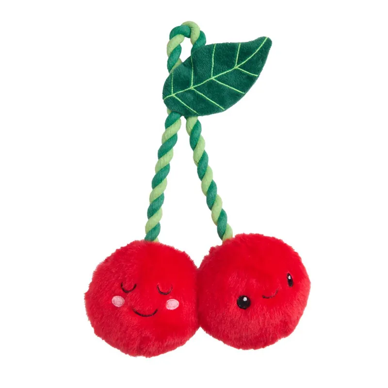 Little&Bigger Juicy Vibes Körsbär med Rep Hundleksak 27 cm - Reapris