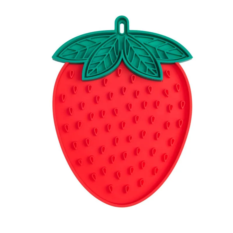 Klar att skickas | Little&Bigger Juicy Vibes Yummy Mat Jordgubbe Slickmatta till Hund & Katt